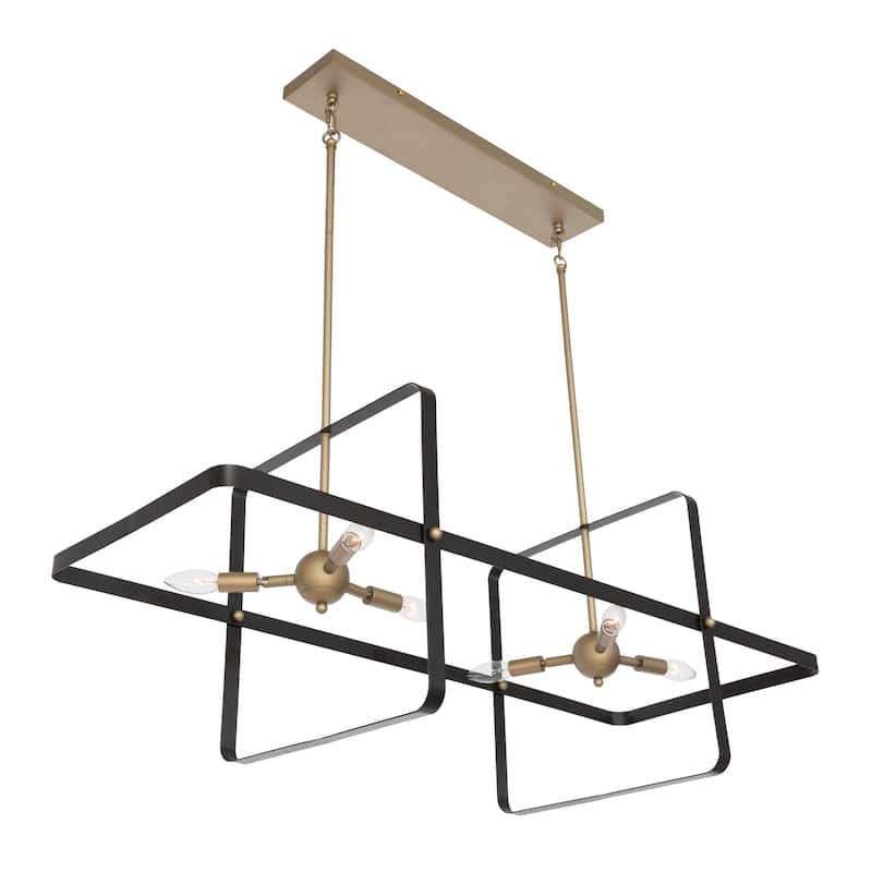 Modern 6 - Light Kitchen Island Linear Pendant - 42.13"x16.73"x16.54"