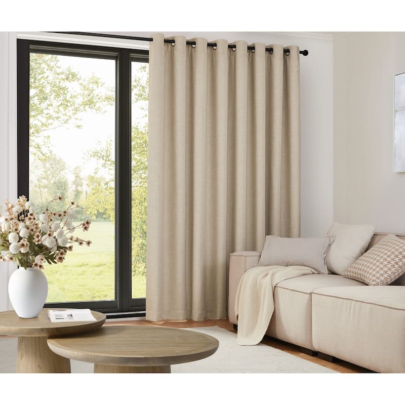 Sun Barrier Snap In Blackout Grommet Patio Door Grommet Panel - Wheat - 100x95 - 95 Inches