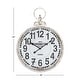 preview thumbnail 18 of 16, White Metal Distressed Pocket Watch Inspired Decorative Wall Clock with Black Accents