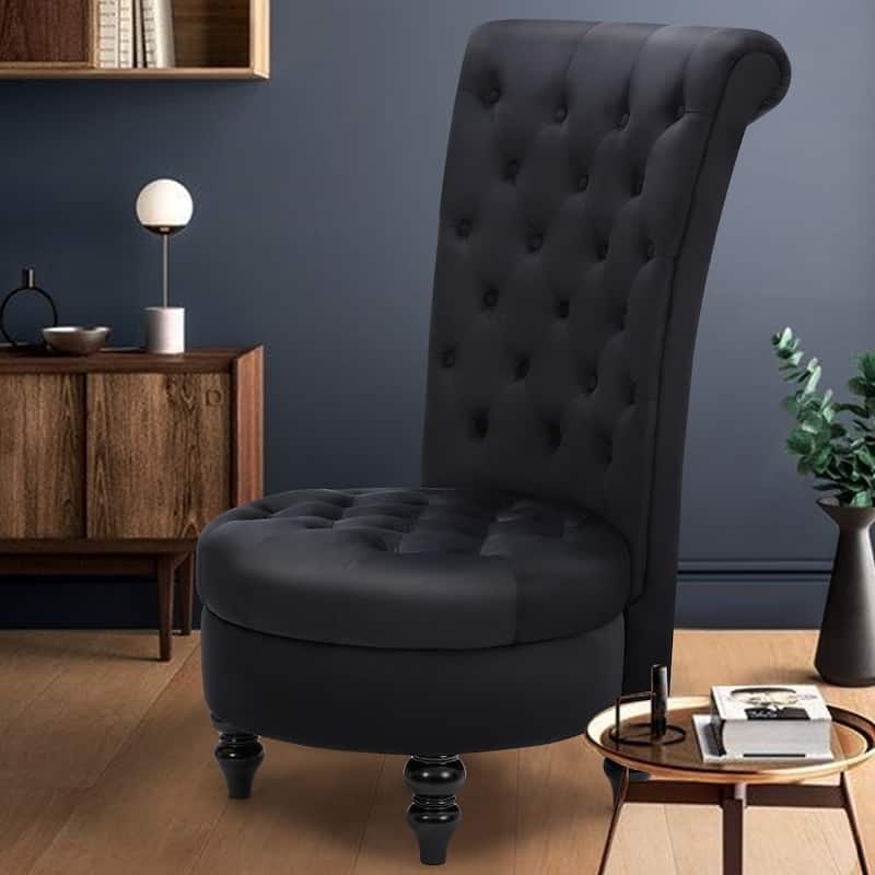 AVAWING Throne Royal Chair Thick Padding and Rubberwood Legs