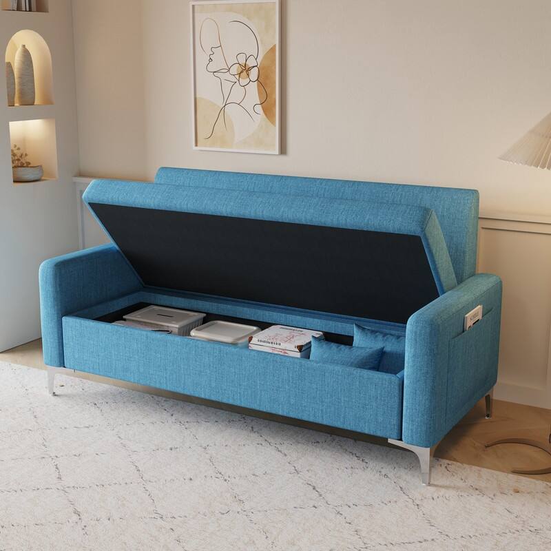 57.1" Two-Seater Sofa With Storage Function