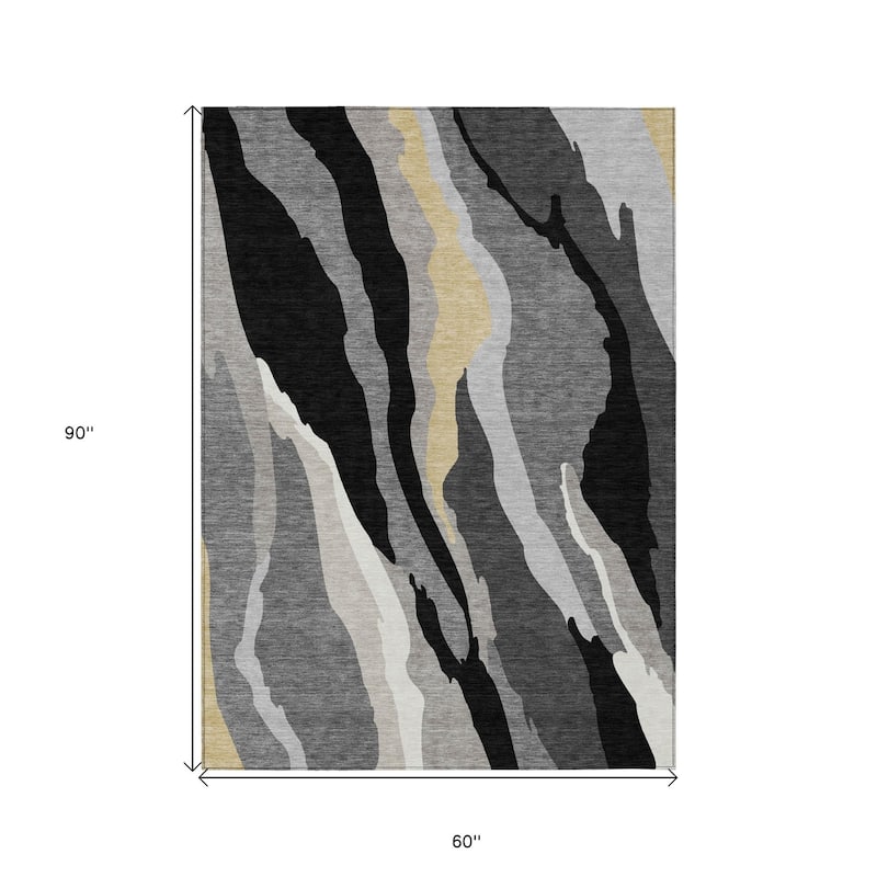 HomeRoots Abstract Transitional Rectangle Outdoor Rug