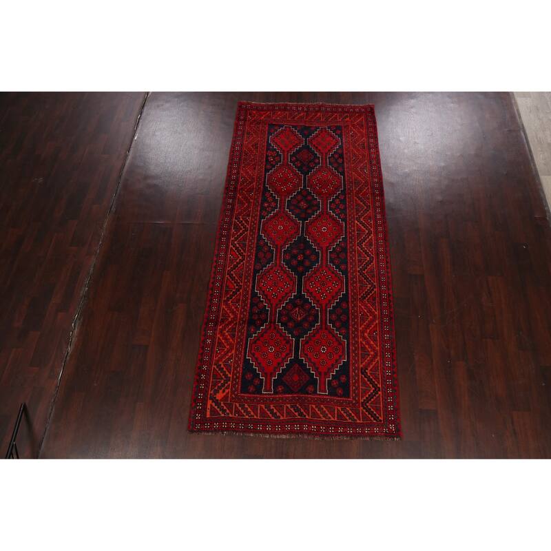 Tribal Geometric Qashqai Persian Area Rug Hand-knotted Wool Carpet - 4'6" x 9'11"