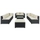 preview thumbnail 19 of 27, 9-piece Outdoor Patio Large Wicker Sofa Set, Rattan Sofa Set