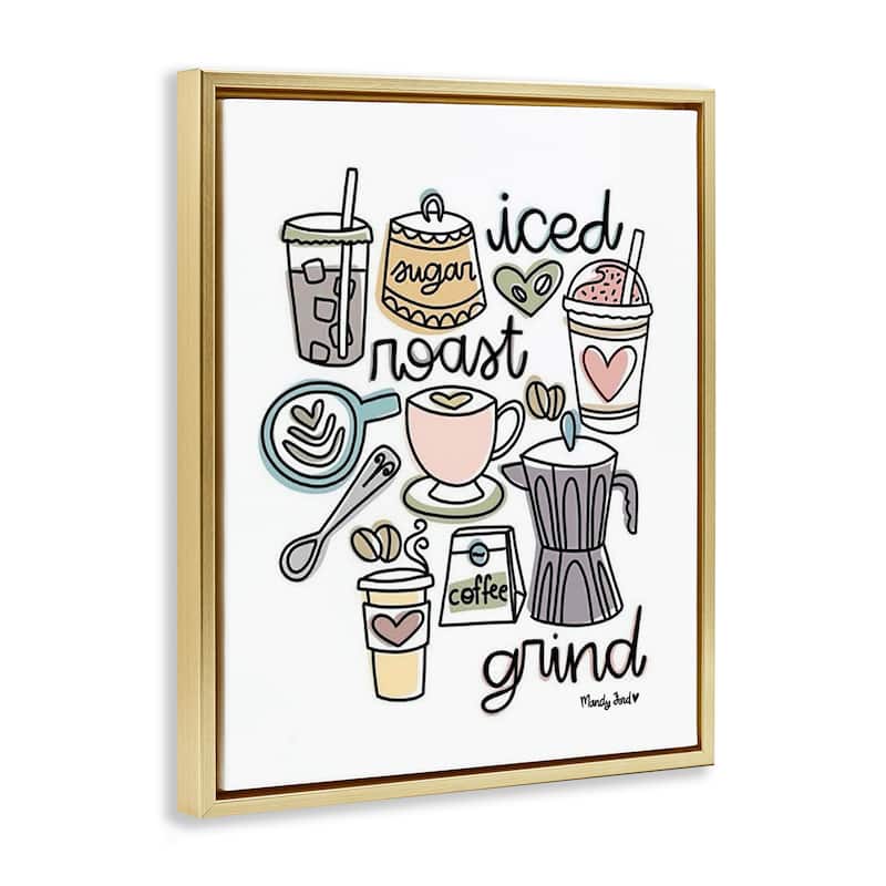 Stupell Various Coffee Types Trend Framed Floater Canvas Wall Art Design By Mandy Ford Art + Illustration
