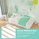 preview thumbnail 19 of 18, Costway Twin Size House Bed with Roof Safety Guardrail 2 Storage