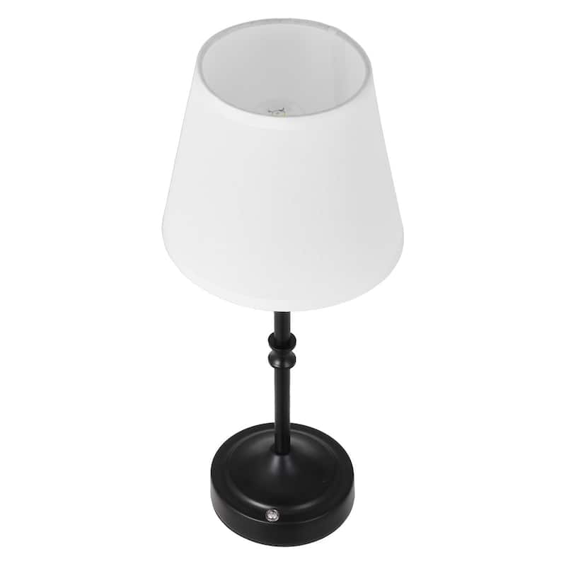Rechargeable Desk Lamp with Adjustable Brightness and Fabric Shade - 6.3 x 6.3 x 16 inch