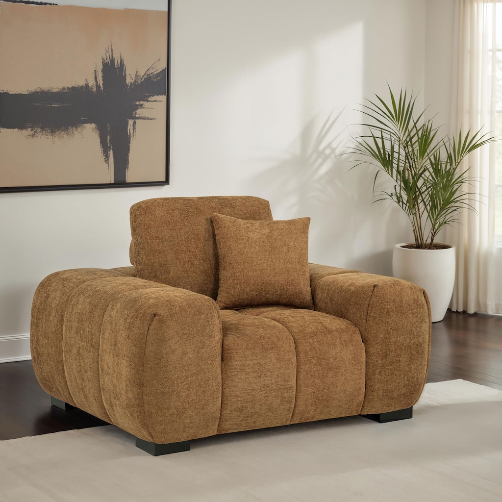 Octavia Upholstered Track Arm Accent Chair - 54.75" x 41.75" x 35.5"