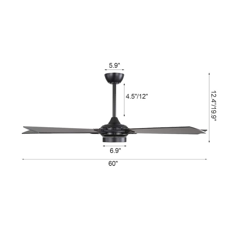 MLiAN 60 In. 5-Plywood Blades Indoor Ceiling Fan with Light Kit and Remote