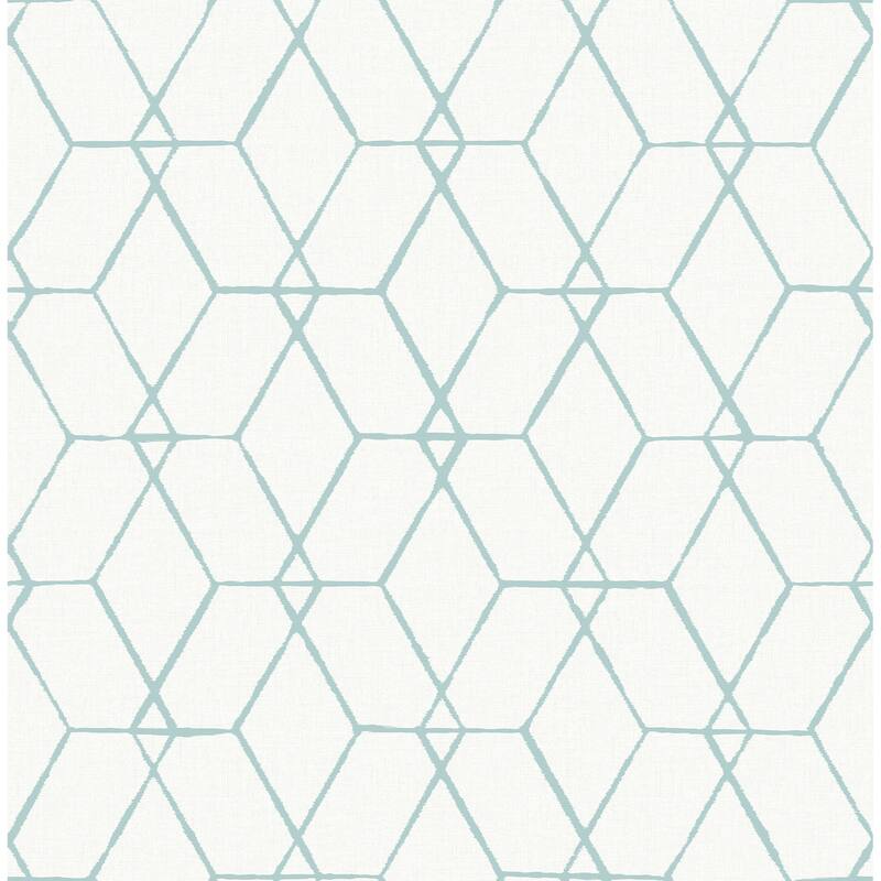 A-Street Prints Osterlen Teal Trellis Wallpaper