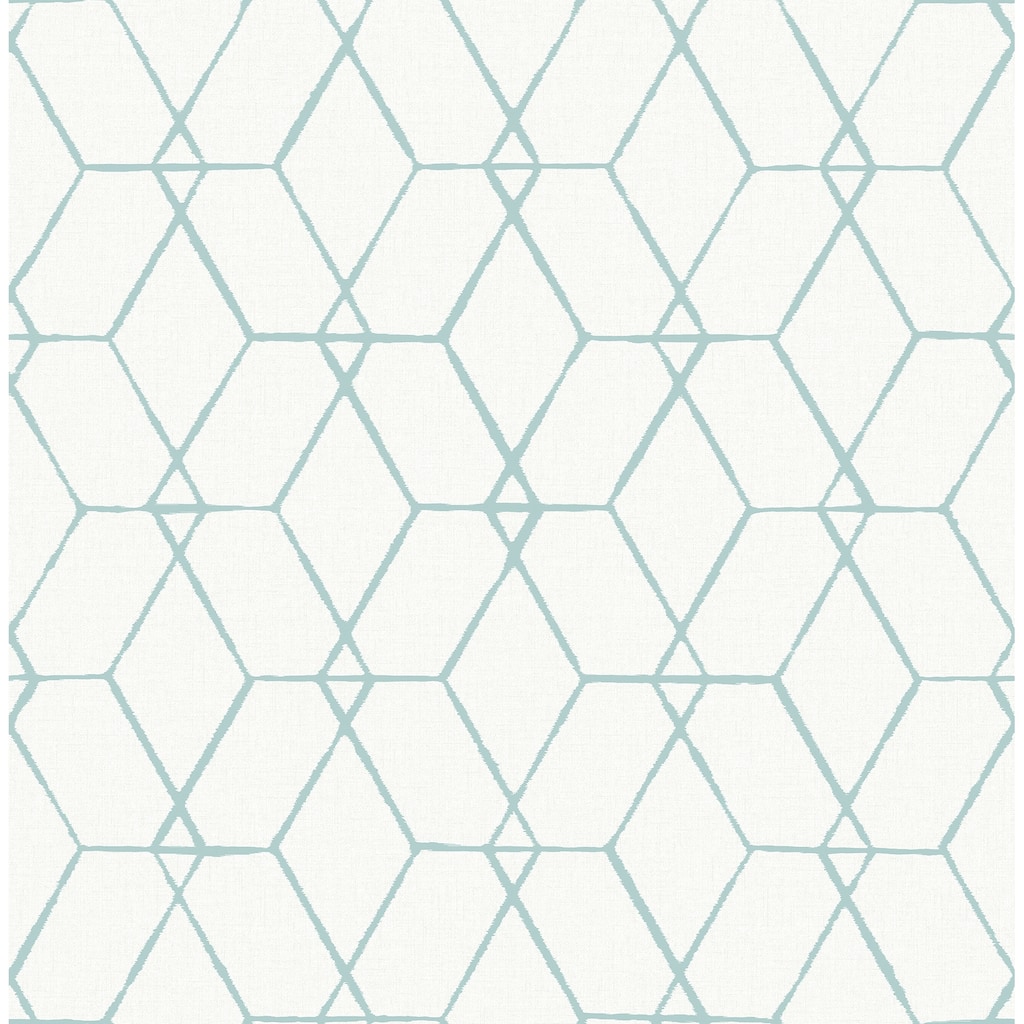 A-Street Prints Osterlen Teal Trellis Wallpaper