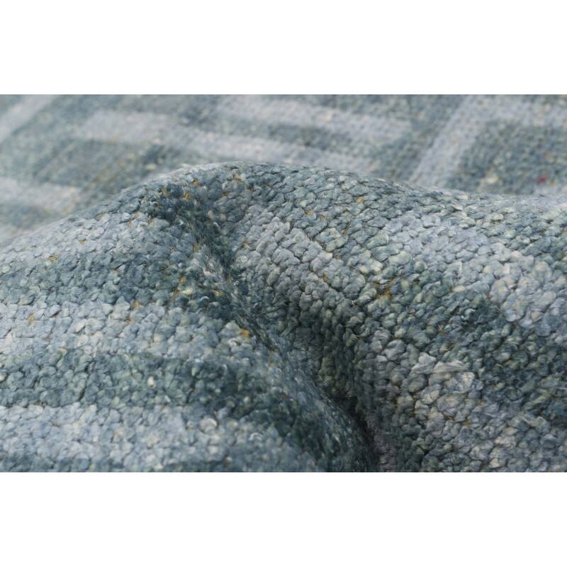 ECARPETGALLERY Hand-knotted Eternity Blue Silk Rug - 8'0 x 9'7