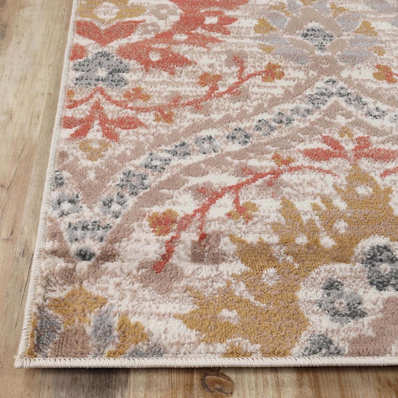 Superior Augusta Vintage Floral Damask Indoor Runner or Area Rug