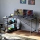 preview thumbnail 63 of 113, Small L Shaped Desk with Storage Shelves Corner Computer Desk