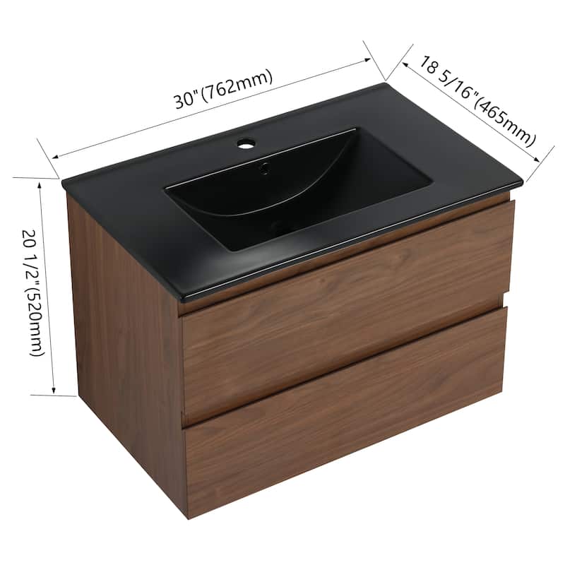 Topcraft Wall-Mounted Bathroom Vanity With Sink
