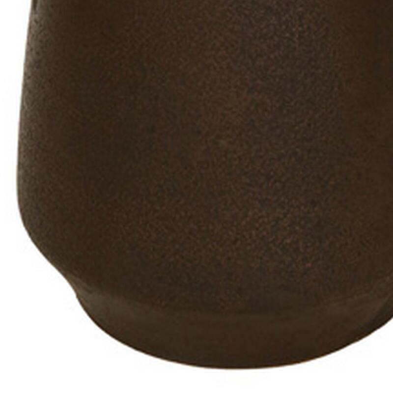 Adea Flower Vase, Antique Style Amphora Shape, Thin Neck, Brown Terracotta