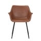 preview thumbnail 44 of 85, Markley Modern Leather Upholstered Dining Side Chairs with Black Iron Legs Accent Armchair for Home Kitchen Set of 4