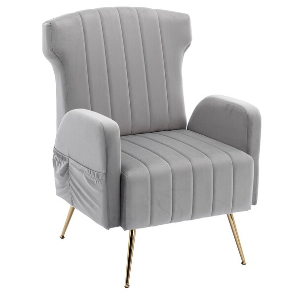 Fabric casual single person high backrest with side storage lazy