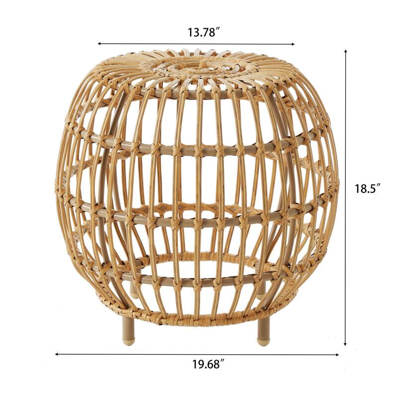 Bohemian Faux Rattan Round Coffee Table