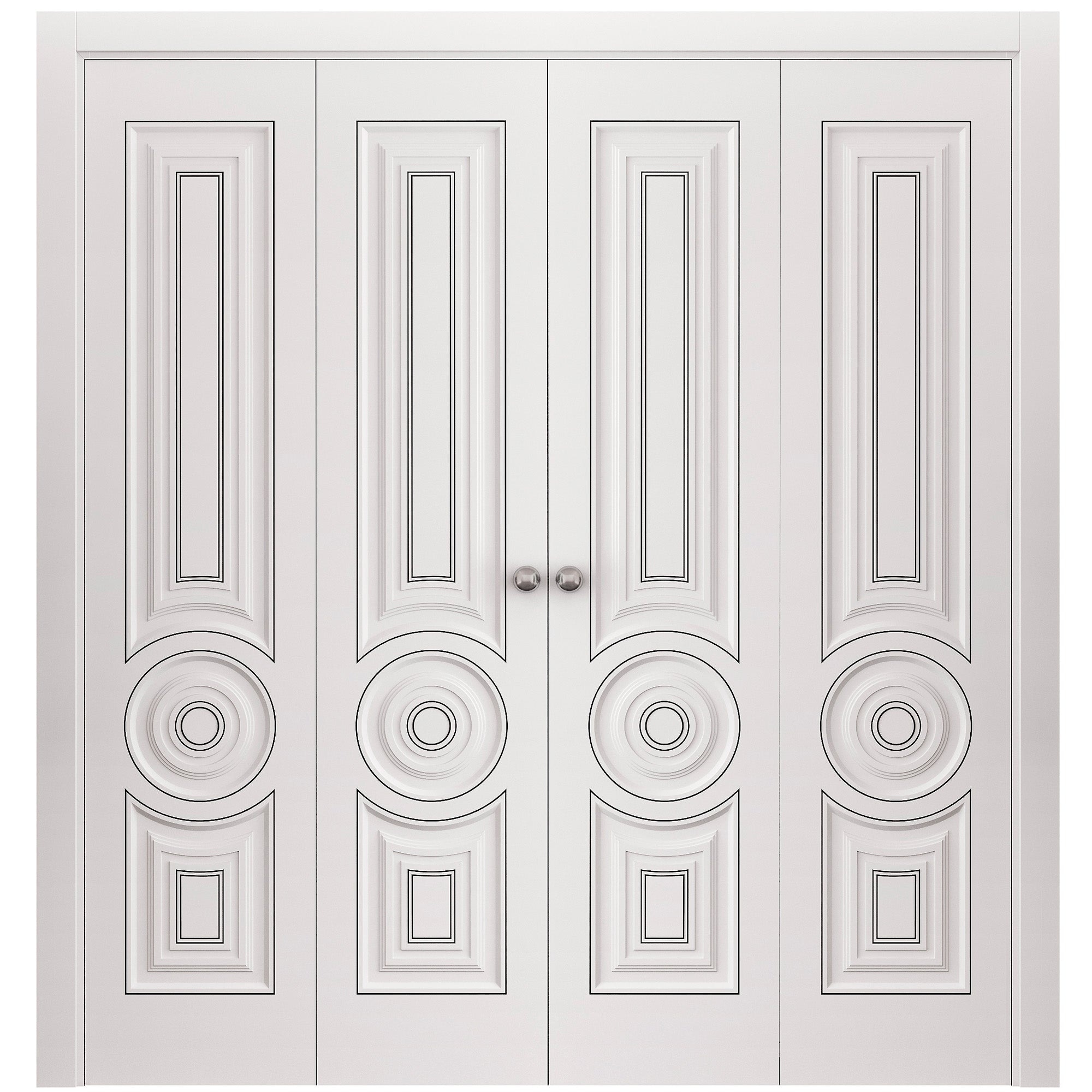 SartoDoors | Closet Door Bi-fold Door | Solid Wood | Hardware Set | 72x80, White Bedroom Door Bathroom Door Pantry Door
