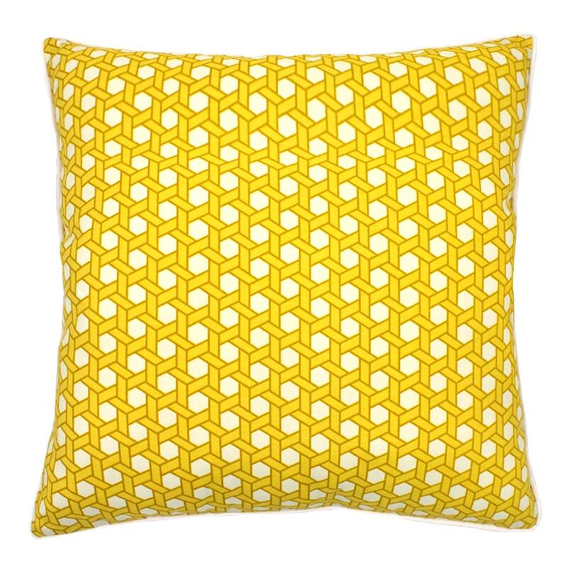 Jiti Outdoor Coastal Nautical Lanyard Geometric Patterned Waterproof Decorative Throw Pillows Cushions for Pool Patio Chair - Yellow/White