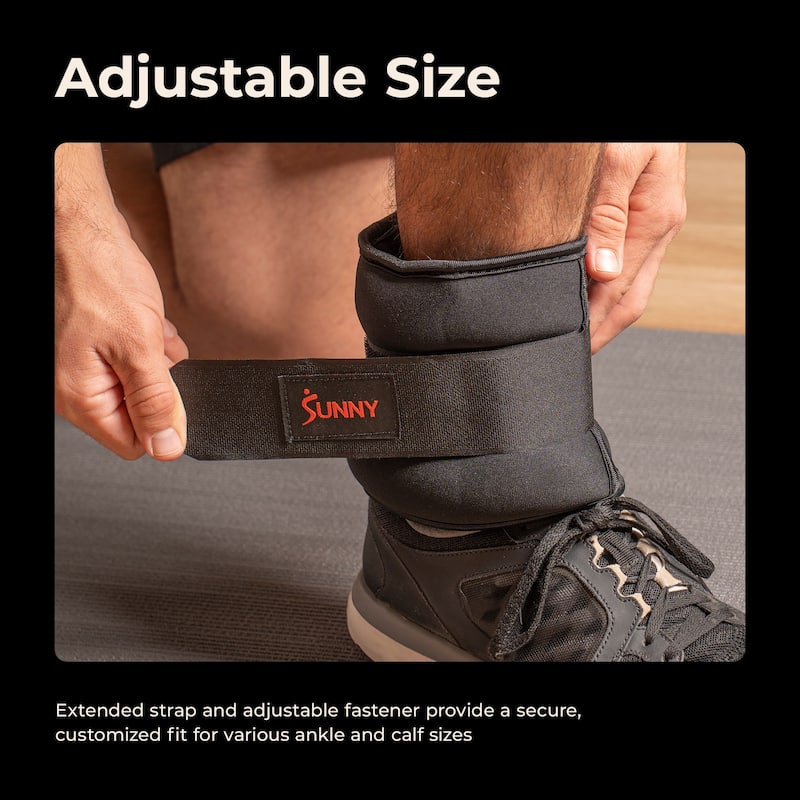 Sunny Health & Fitness Ankle Weight 2-Pound (Pair) - SF-WA01-2 - Black