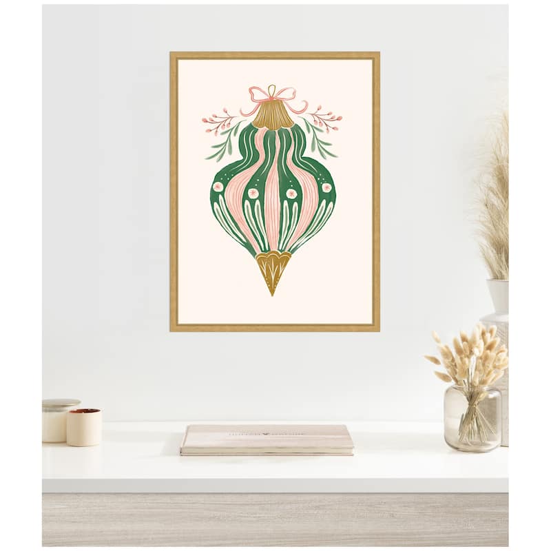 Kate and Laurel Sylvie Framed Canvas Holiday Ornament Collection 4 by Jill Labieniec