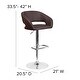 preview thumbnail 61 of 98, Chrome Upholstered Height-adjustable Rounded Mid-back Barstool