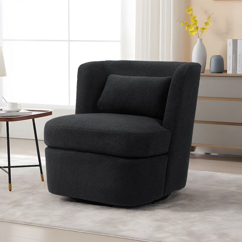 Upholstered Swivel Barrel Accent Chair