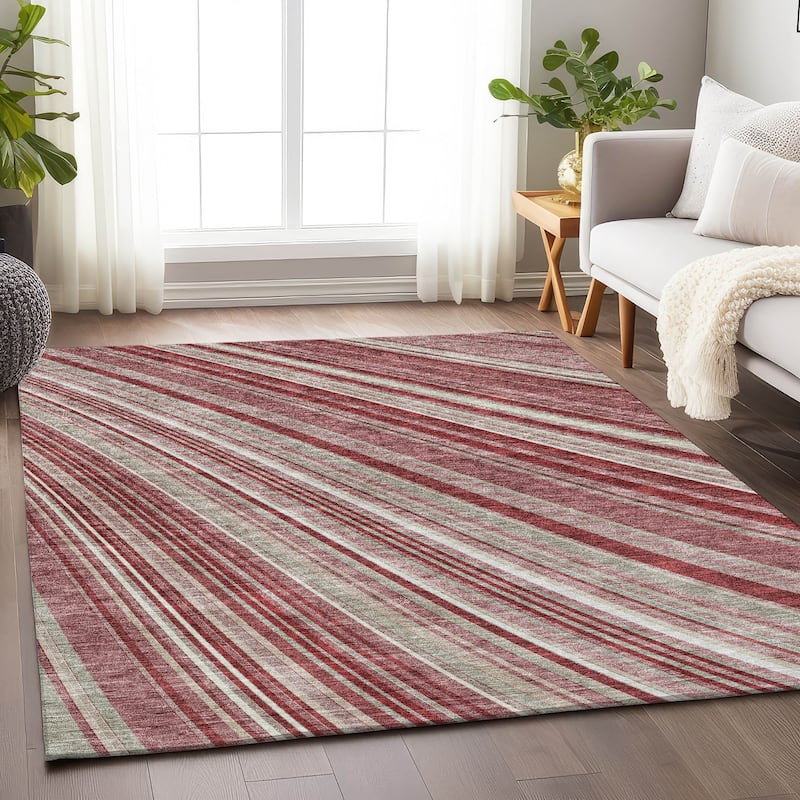 Premium Washable Super Soft Modern Flow Mayfield Rug - Garnet - 10' x 14'