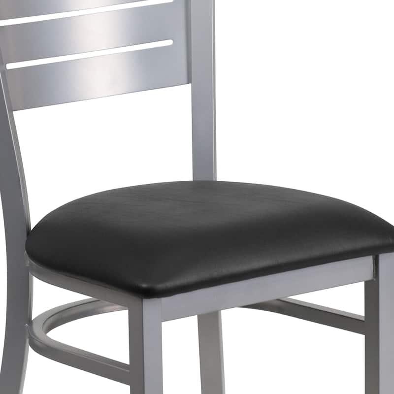 Slat Back Metal Restaurant Chair - 16.5"W x 19"D x 33.5"H - 16.5"W x 19"D x 33.5"H