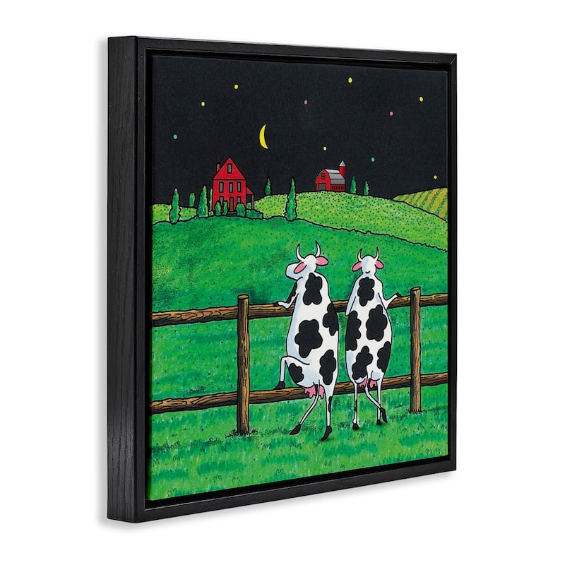 Stupell Girls Night Out Cows Framed Floater Canvas Wall Art Design By Roger Straub