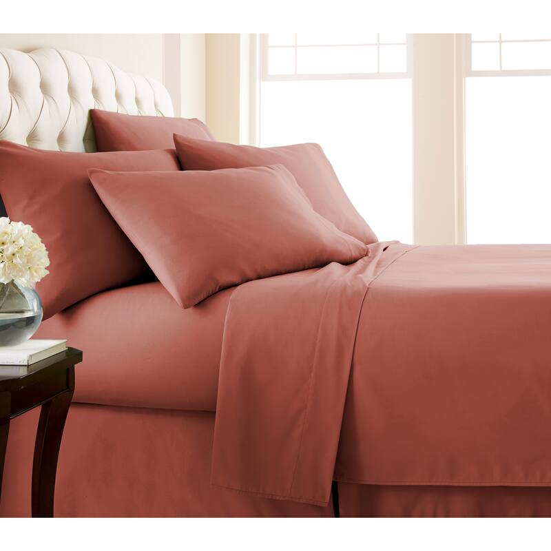 Adjustable Mattress Split King Ultra-Soft 7-piece Bed Sheet Set - Split King - Marsala