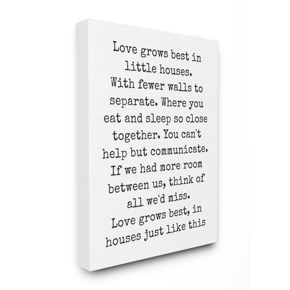 Stupell Love Grows Best in Little Houses Stretched Canvas-image