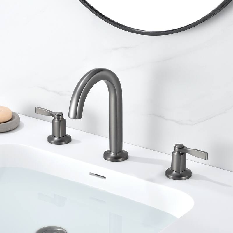 Luxier Larko 8 in. Widespread 2-Handle Bathroom Faucet with Drain