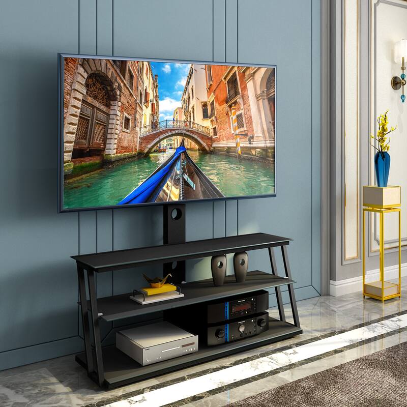 Multi-Function Angle And Height Adjustable Tempered Glass TV Stand