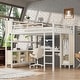 preview thumbnail 2 of 8, Metal Queen Size Loft Bed with L-shaped Desk,Storage Cubes and Shelves
