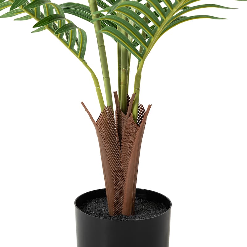 Glitzhome 43"H Real Touch Areca Palm Artificial Fronds Tree in Pot - 19.75"D x 43.25"H