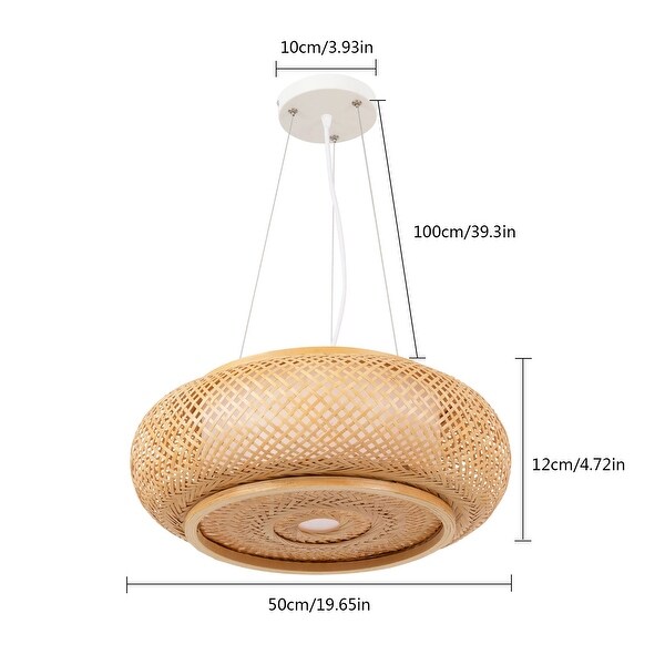Bohemian Bamboo Light Woven Drum Pendant Light On Sale Bed Bath Beyond 37719732