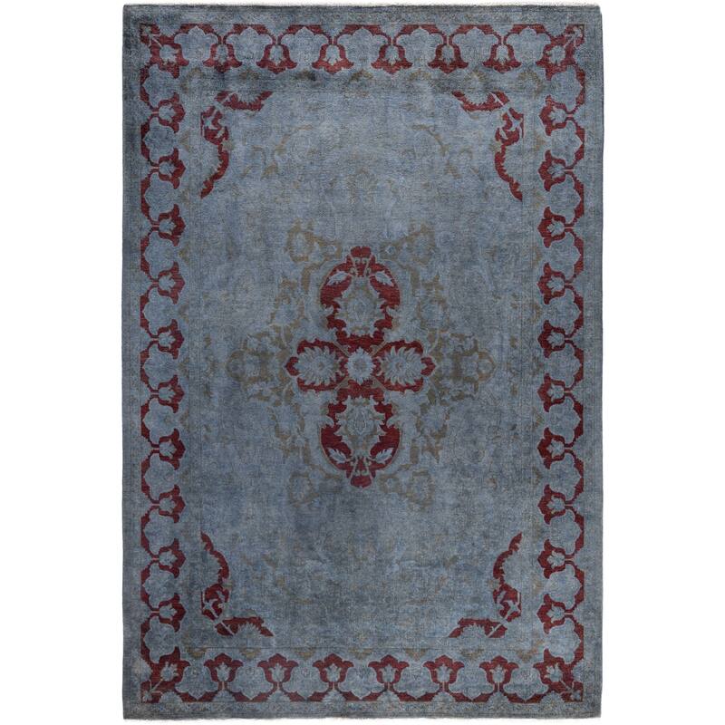 Overdyed One-of-a-Kind Hand-Knotted Area Rug - Gray - 6' 1" x 9' 1"