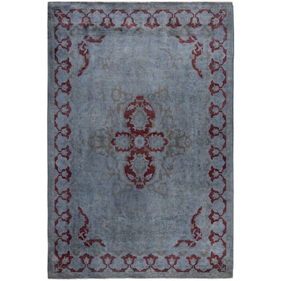 Overdyed One-of-a-Kind Hand-Knotted Area Rug - Gray - 6' 1" x 9' 1"
