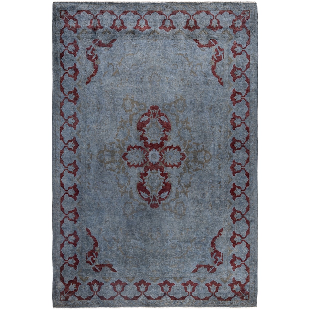 Overdyed One-of-a-Kind Hand-Knotted Area Rug - Gray - 6' 1" x 9' 1"