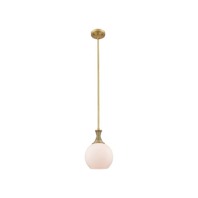 Innovations Lighting 415-1S-12-8 Astor Pendant Astor 8" Wide Mini - Brushed Brass / Matte White