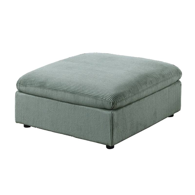 6 Piece Corduroy Upholstered Modular Sectional Sofa with Ottoman