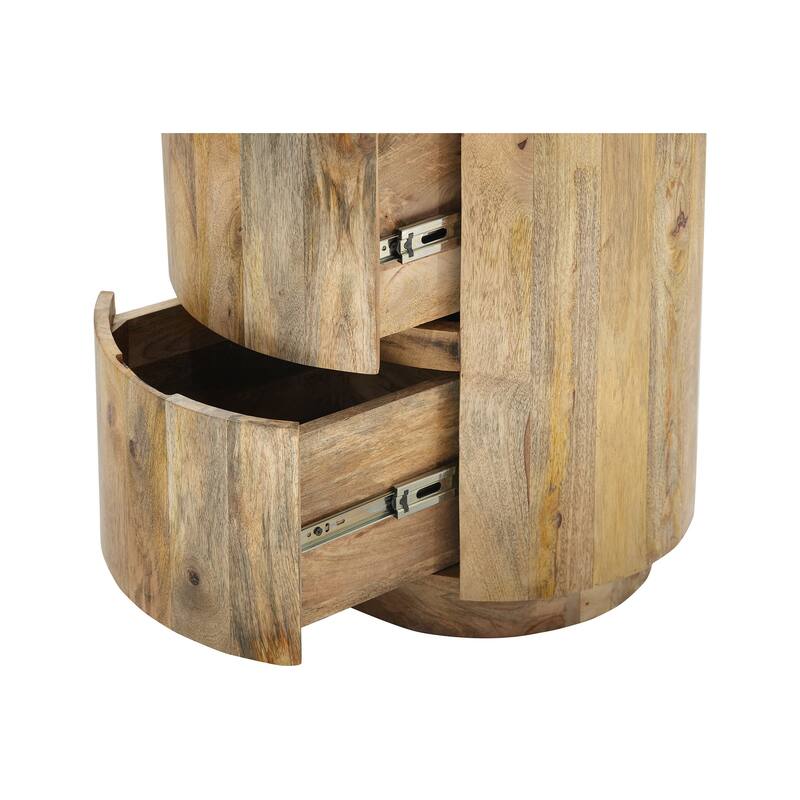Carolina Living Kingston 2-Drawer 18" Round Nightstand