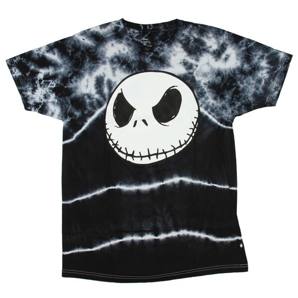 Disney Tim Burton Nightmare Before Christmas Jack Skellington Face Tie Dye Shirt