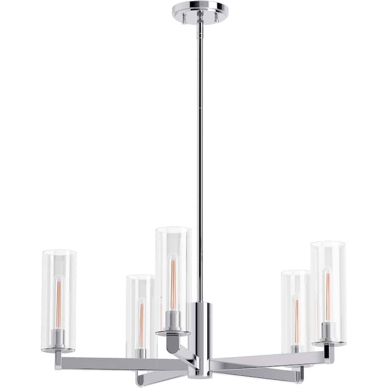 Kohler Lighting 35878-CH05 Crue 5 Light 26" Wide Chandelier with Clear