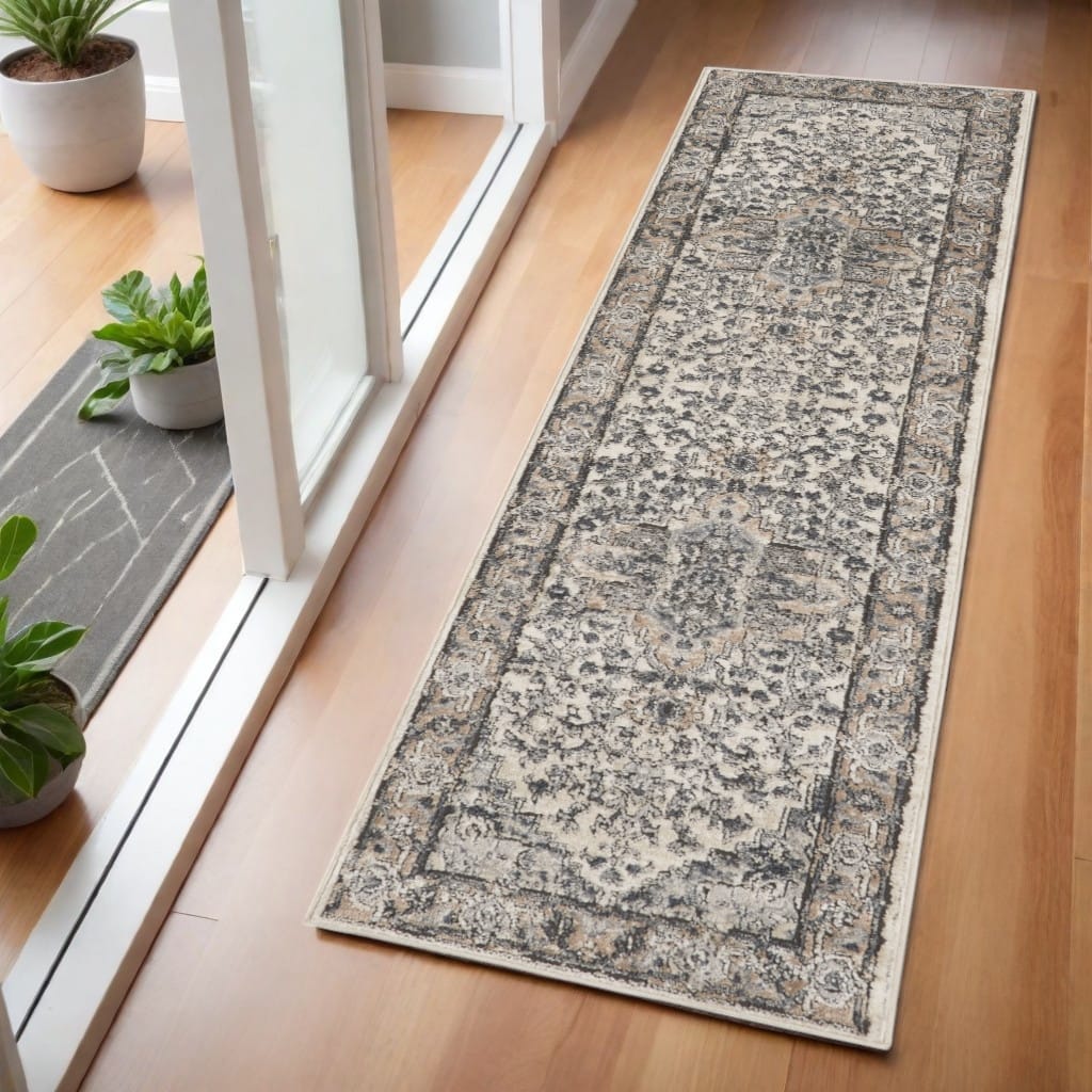 Medi Power Loomed Distressed Traditional Area Rug By HomeRoots - 72' X '26' X '0.32