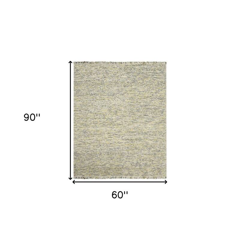HomeRoots Striped Lodge Rectangle Area Rug - 90.00 in. x 60.00 in. x 0.40 in.