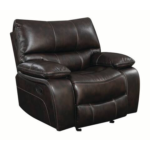 Faux Leather Padded Glider Recliner